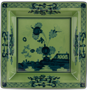 Ginori Oriente Italiano Malachite Large Square Tray / Vide Poche